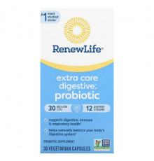 Renew Life, Ultimate Flora Extra Care Probiotic, 30 млрд КОЕ, 30 вегетарианских капсул