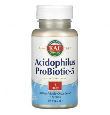 KAL, Acidophilus ProBiotic-5, 60 растительных капсул