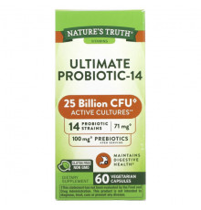 Nature's Truth, Ultimate Probiotic-14, 25 млрд, 60 капсул с быстрым высвобождением