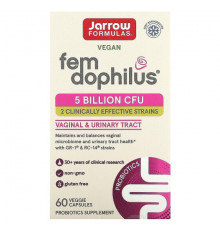 Jarrow Formulas, Vegan Fem Dophilus, 5 млрд КОЕ, 30 вегетарианских капсул