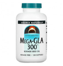 Source Naturals, Мега-GLA 300, 60 мягких капсул