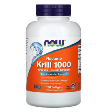 NOW Foods, Крилевый жир Neptune Krill 1000, двойная эффективность, 1000 мг, 60 мягких желатиновых капсул