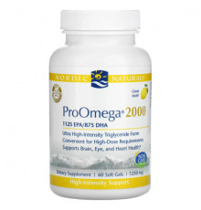 Nordic Naturals, ProOmega 2000, лимон, 1250 мг, 60 мягких желатиновых капсул