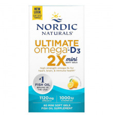 Ultimate Omega 2X with Vitamin D3, Lemon, 60 Mini Soft Gels