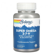 Solaray, Super Omega 3-7-9 с витамином D3 и маслом лосося, 120 мягких таблеток