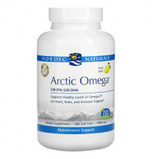 Nordic Naturals, Arctic Omega, лимон, 1000 мг, 180 мягких желатиновых капсул