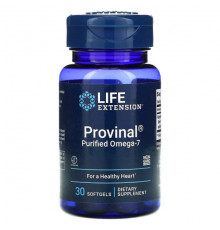 Life Extension, Provinal, очищенная форма омега-7, 30 капсул