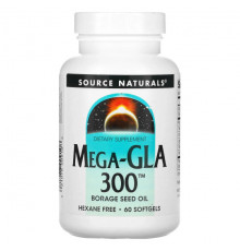 Source Naturals, Мега-GLA 300, 60 мягких капсул