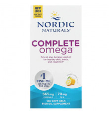 Nordic Naturals, Complete Omega, со вкусом лимона, 120 капсул