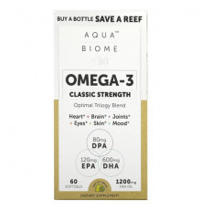 Enzymedica, Aqua Biome, рыбий жир, Classic Strength, лимонный вкус, 600 мг, 60 мягких таблеток