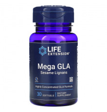 Life Extension, Mega GLA, добавка с ГЛК и кунжутными лигнанами, 30 мягких таблеток