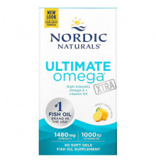 Nordic Naturals, Ultimate Omega Xtra, со вкусом лимона, 740 мг, 60 капсул