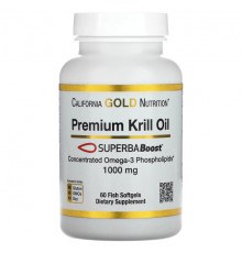 Premium Krill Oil with SUPERBABoost, 1,000 mg, 60 Fish Gelatin Softgels