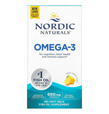 Nordic Naturals, Омега-3, с лимонным вкусом, 345 мг, 60 капсул