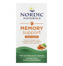 Nordic Naturals, для поддержки памяти, смесь омега, 500 мг, 60 капсул