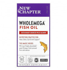 New Chapter, рыбий жир Wholemega, 180 мягких таблеток