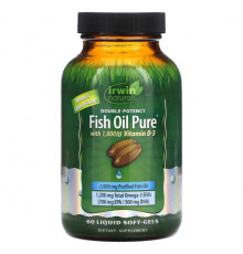 Irwin Naturals, Fish Oil Pure, Double Potency, Citrus, 60 Liquid Soft-Gels