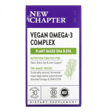 New Chapter, Vegan Omega-3, 30 веганских капсул