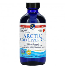 Arctic Cod Liver Oil, Strawberry, 8 fl oz (237 ml)