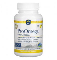 Nordic Naturals, ProOmega, со вкусом лимона, 1000 мг, 60 мягких капсул