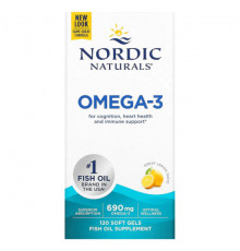 Nordic Naturals, Омега-3, с лимонным вкусом, 345 мг, 60 капсул