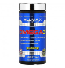 ALLMAX, рыбий жир с омега-3 кислотами, сверхчистый рыбий жир из холодноводной рыбы, 180 мягких желатиновых капсул