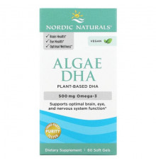 Nordic Naturals, ДГК из водорослей, 250 мг, 60 капсул