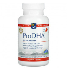 Nordic Naturals, ProDHA, клубничный вкус, 240 мг, 120 мягких таблеток