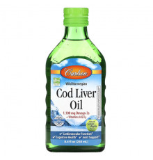 Carlson, Cod Liver Oil, Natural Green Apple , 1,100 mg, 8.4 fl oz (250 ml)