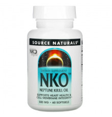 Source Naturals, NKO, крилевый жир Neptune, 500 мг, 60 мягких желатиновых капсул