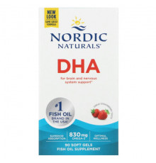 Nordic Naturals, ДГК, клубничный вкус, 90 мягких таблеток