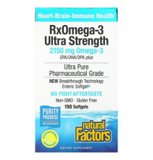 Natural Factors, Рыбий жир с максимальной силой действия RxOmega-3 для приема один раз в день, 900 мг, 60 капсул Enteripure