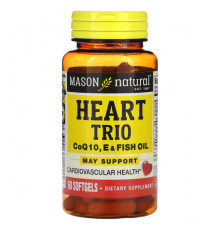 Mason Natural, Heart Trio, коэнзим Q10, пищевой и рыбий жир, 60 мягких таблеток