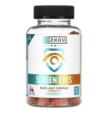 Zhou Nutrition, Screen Eyes, тропическое манго, 60 вегетарианских жевательных таблеток