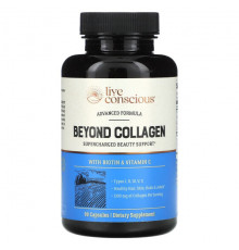 Live Conscious, Beyond Collagen с биотином и витамином C, 1300 мг, 90 капсул