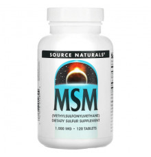 Source Naturals, МСМ (метилсульфонилметан), 1000 мг, 120 таблеток