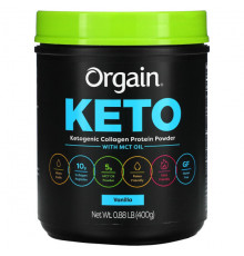 Orgain, Keto, протеиновый порошок из кетогенного коллагена с маслом MCT, ваниль, 400 г (0,88 фунта)