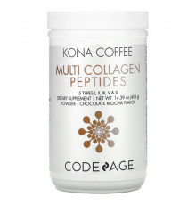 Codeage, Kona Coffee, мультиколлагеновые пептиды, 5 типов I, II, III, V, X, шоколадный мокко, 408 г (14,39 унции)