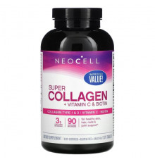 Super Collagen + Vitamin C & Biotin, 180 Tablets