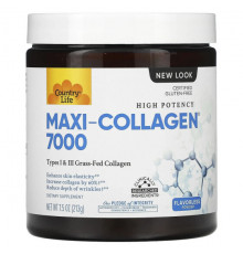 Country Life, Maxi-Collagen 7000 Powder, Flavorless, 7.5 oz (213 g)