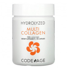 Codeage, Hydrolyzed, Multi Collagen, Type I, II, III, V, X, 90 капсул