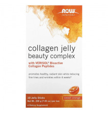 NOW Foods, Solutions, Collagen Jelly Beauty Complex, сладкий апельсин, 10 желейных палочек, 20 г (0,705 унции)