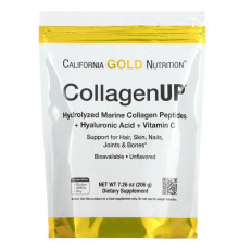 California Gold Nutrition, CollagenUP, гидролизованные пептиды морского коллагена с гиалуроновой кислотой и витамином C, с нейтральным вкусом, 206 г (7,26 унции)