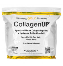 California Gold Nutrition, CollagenUP, гидролизованные пептиды морского коллагена с гиалуроновой кислотой и витамином C, с нейтральным вкусом, 206 г (7,26 унции)