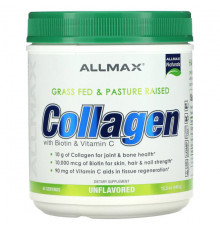 Grass Fed & Pasture Raised Collagen with Biotin & Vitamin C, Unflavored, 15.5 oz (440 g)