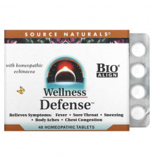 Source Naturals, Wellness Defense, средство против симптомов простуды, 48 натуральных таблеток