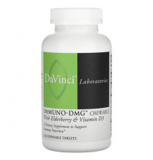 DaVinci Laboratories of Vermont, Immuno-DMG, жевательные таблетки с бузиной и витамином D3, 120 жевательных таблеток