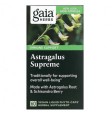 Gaia Herbs, Astragalus Supreme, 60 веганских фито-капсул с жидкостью