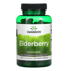 Swanson, Elderberry, для укрепления иммунитета, 120 растительных капсул