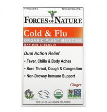 Cold & Flu, Organic Plant Medicine, Maximum Strength, Ginger, 0.34 fl oz (10 ml)